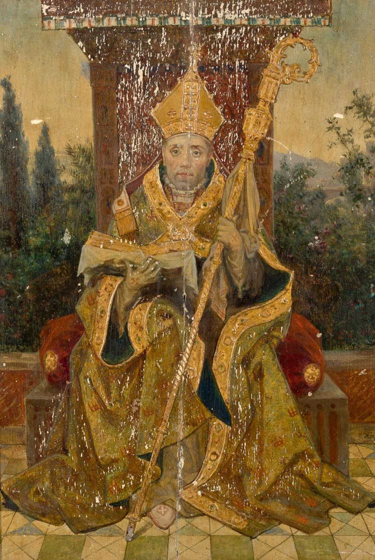 José Garnelo y Alda - Montilla, Cordova San Domenico di Silos intronizzato come vescovo